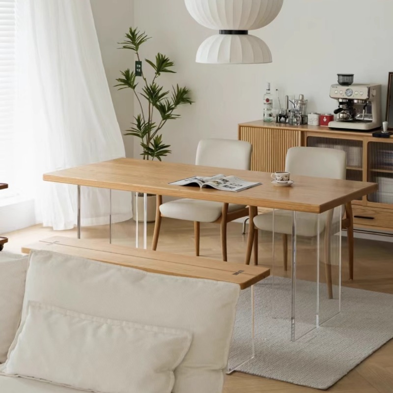 Bedroom Furniture - Italienischer schwebender Tisch aus massivem Acrylholz,