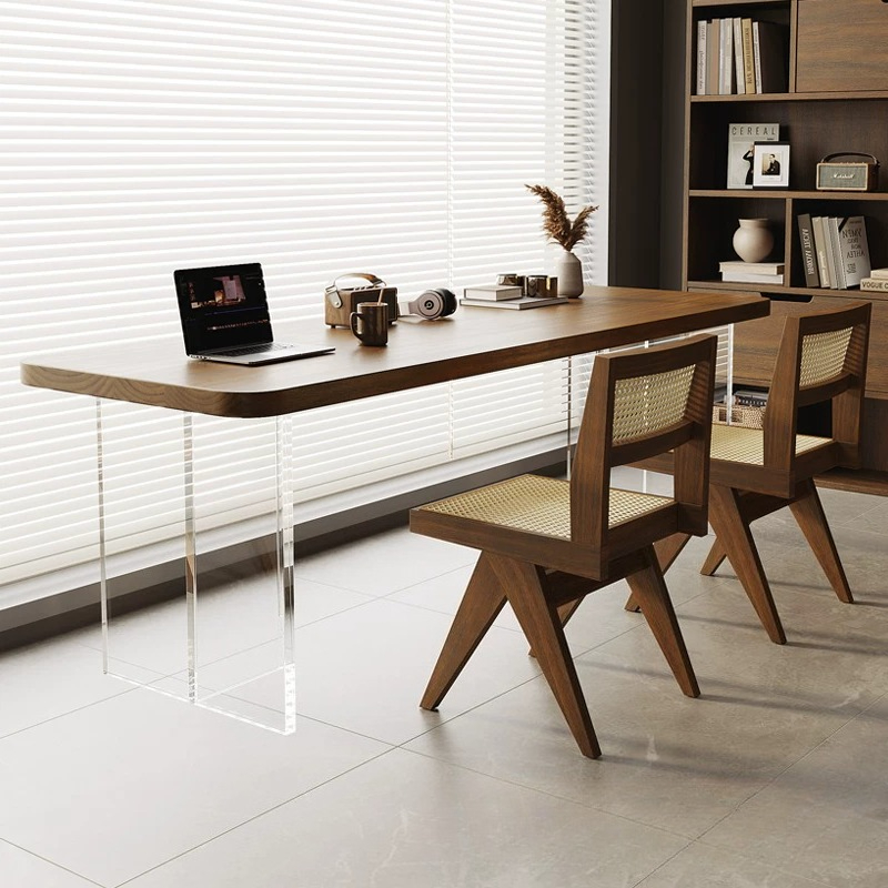 Bedroom Furniture - Nordischer Acryl-Schreibtisch aus massivem Holz, italienischer