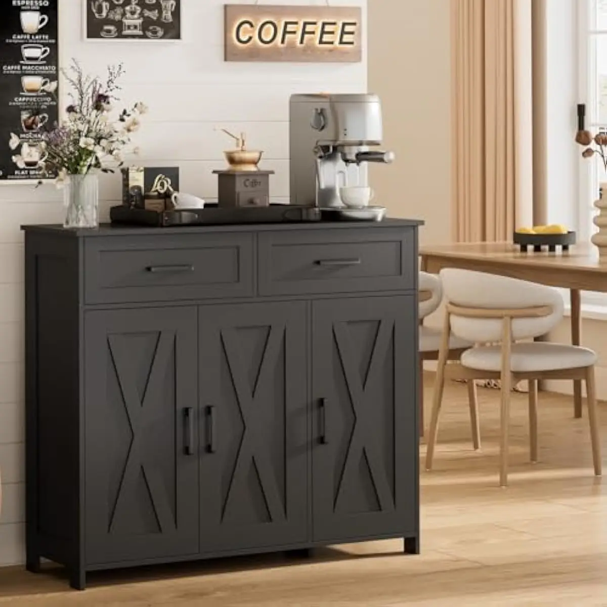 Storage - Kaffeebar-Aufbewahrungsschrank mit Schubladen, Küchenbuffetschrank