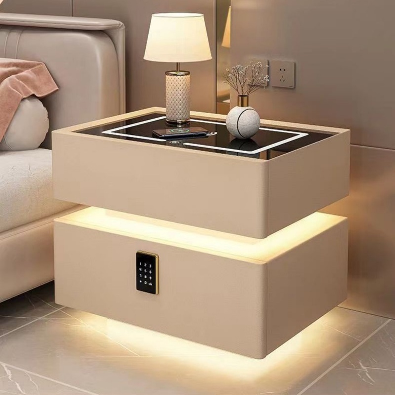 Solid Wood Nightstand 2 Drawers - Nachttisch aus massivem Holz im modernen