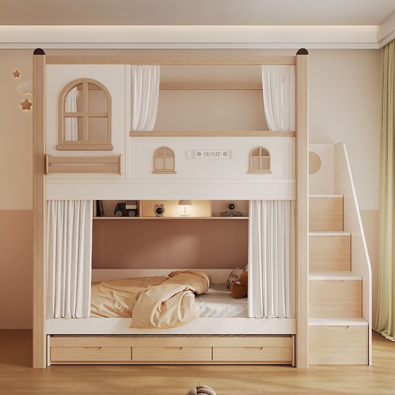Bunk Bed With Stairs And Slide - Kinder-Etagenbett mit Rutsche und Stauraum-Treppe Queensize