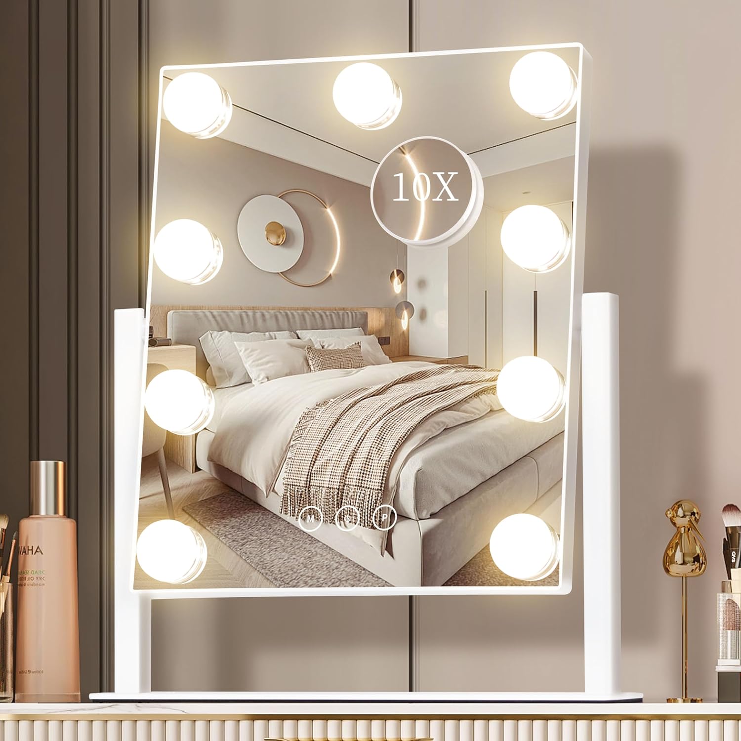 Dressing Table Vanity With Lighted Mirror - Schminktischbeleuchtung Hollywood-Makeup-Spiegel LED-Lampen USB-betrieben 3 Farbmodi