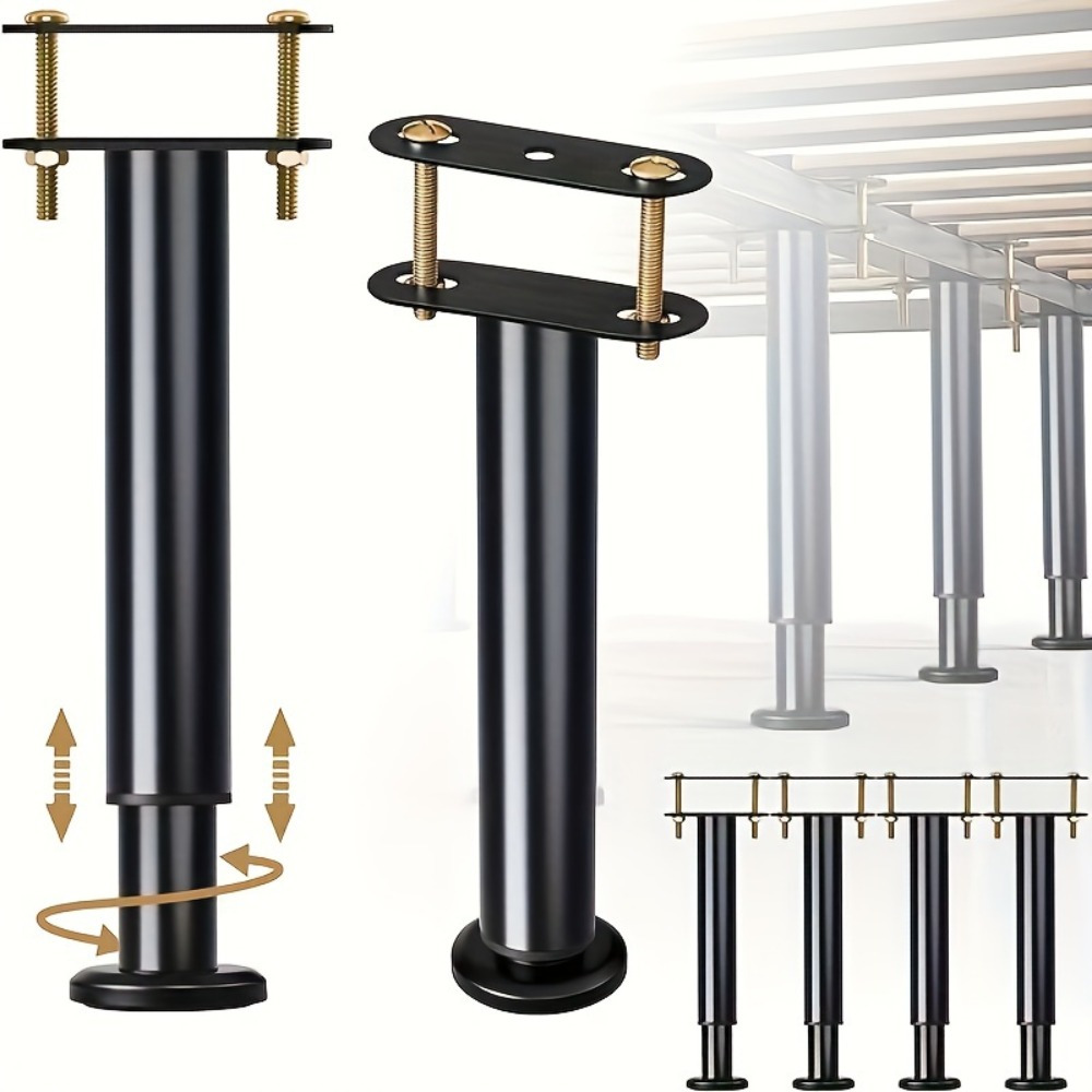 Canopy Bed Frame Metal Queen - Höhenverstellbar: 4 Stück Bettrahmen-Stützbeine – stabiler