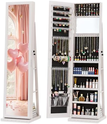 4-in-1 Schmuckschrank, abschli – Full Length Mirror Jewelry Armoire Bewertung und Preis