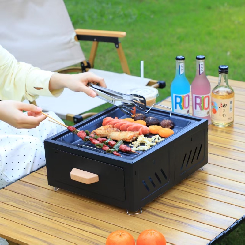 Tragbarer Holzkohlegrill mit q – Outdoor Furniture Bewertung und Preis