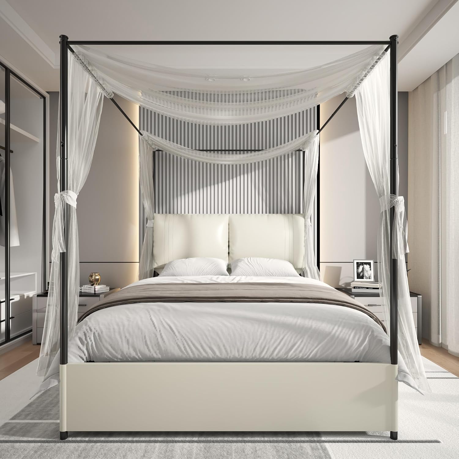 Queen-Size-Himmelbettgestell m – Canopy Bed Frame Metal Queen Bewertung und Preis