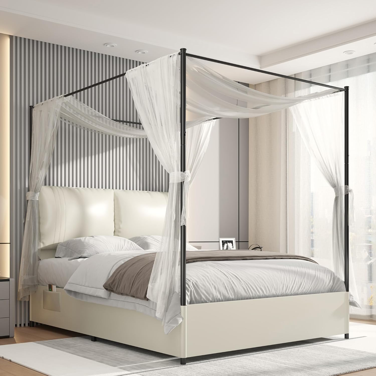 Queen-Size-Himmelbettgestell m – Canopy Bed Frame Metal Queen Bewertung und Preis