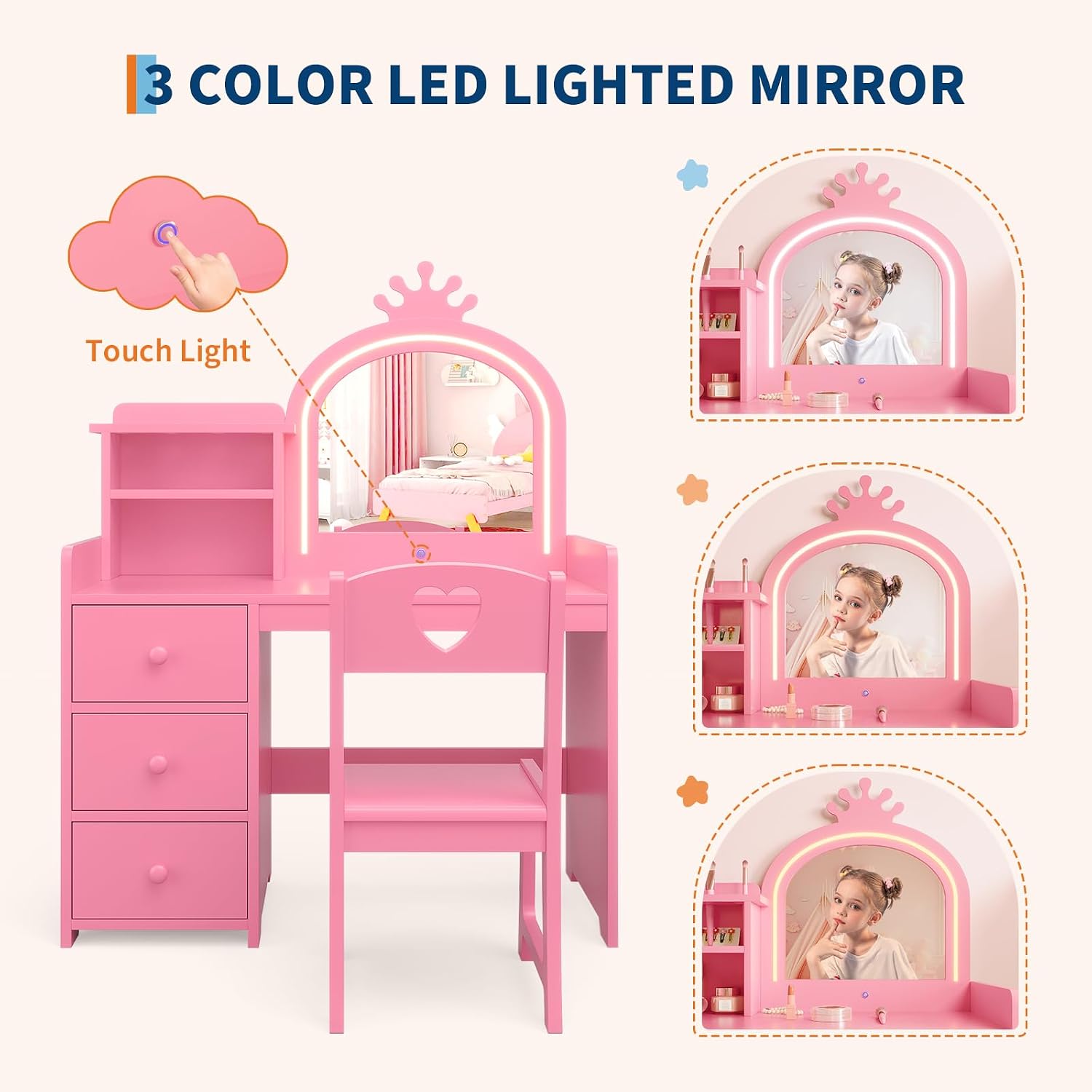 Kinderschminktisch mit beleuch – Dressing Table Vanity With Lighted Mirror Bewertung und Preis