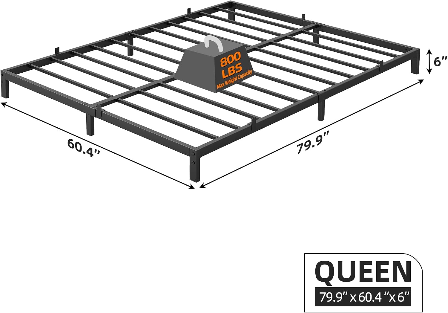 Garvee 6 Zoll Schwerlast-Metal – Canopy Bed Frame Metal Queen Bewertung und Preis