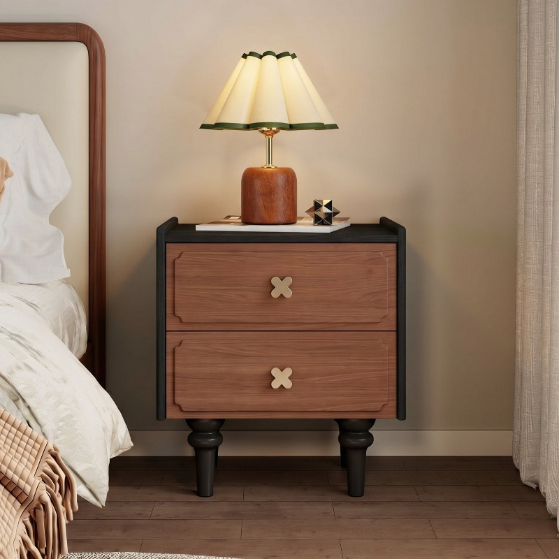 Wohnmöbel Massivholz Schwarzer – Solid Wood Nightstand 2 Drawers Bewertung und Preis