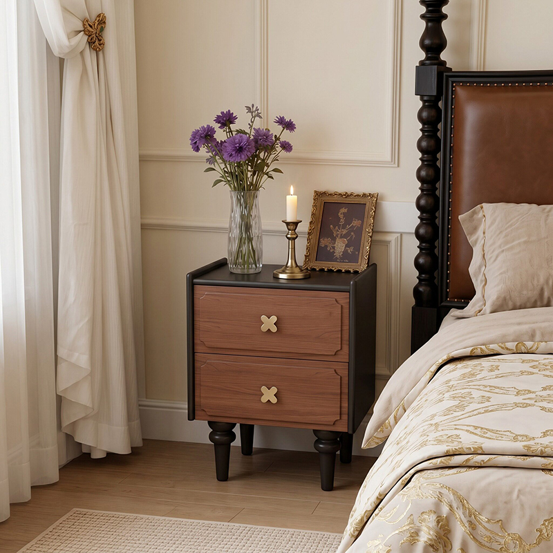 Wohnmöbel Massivholz Schwarzer – Solid Wood Nightstand 2 Drawers Bewertung und Preis