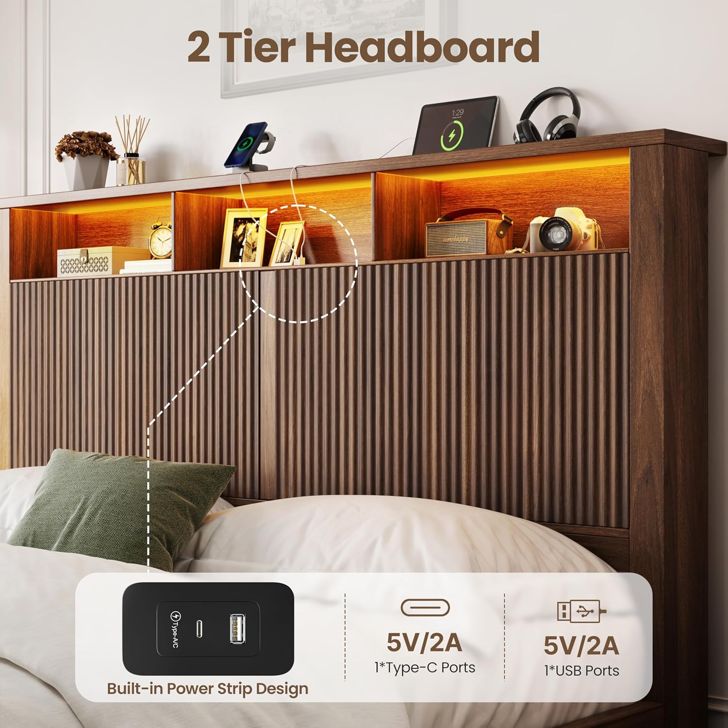 Kingsize-Bettgestell und Kopft – King Size Bed Frame With Storage Drawers Bewertung und Preis