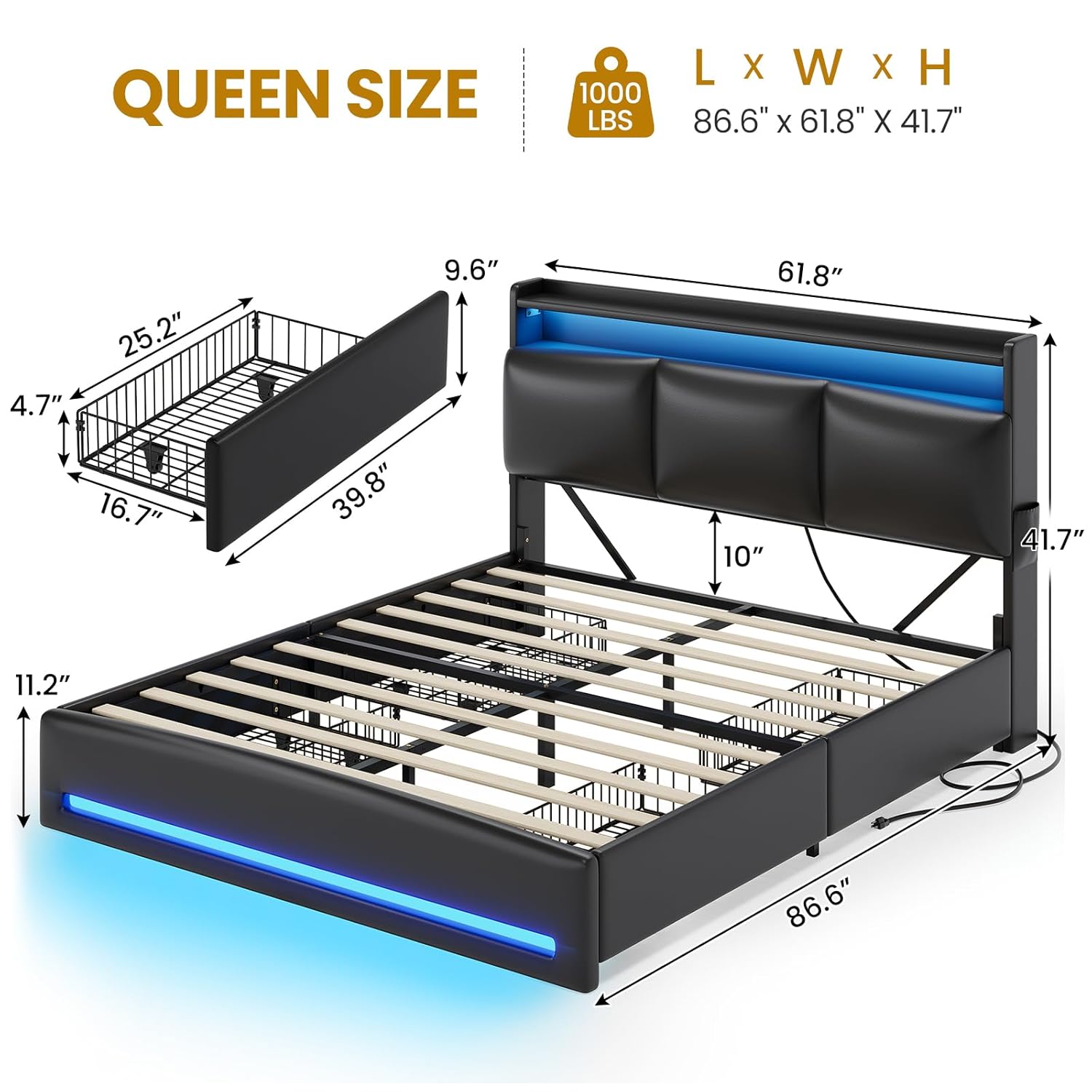Queensize-Bettgestell mit Stau – Canopy Bed Frame Metal Queen Bewertung und Preis
