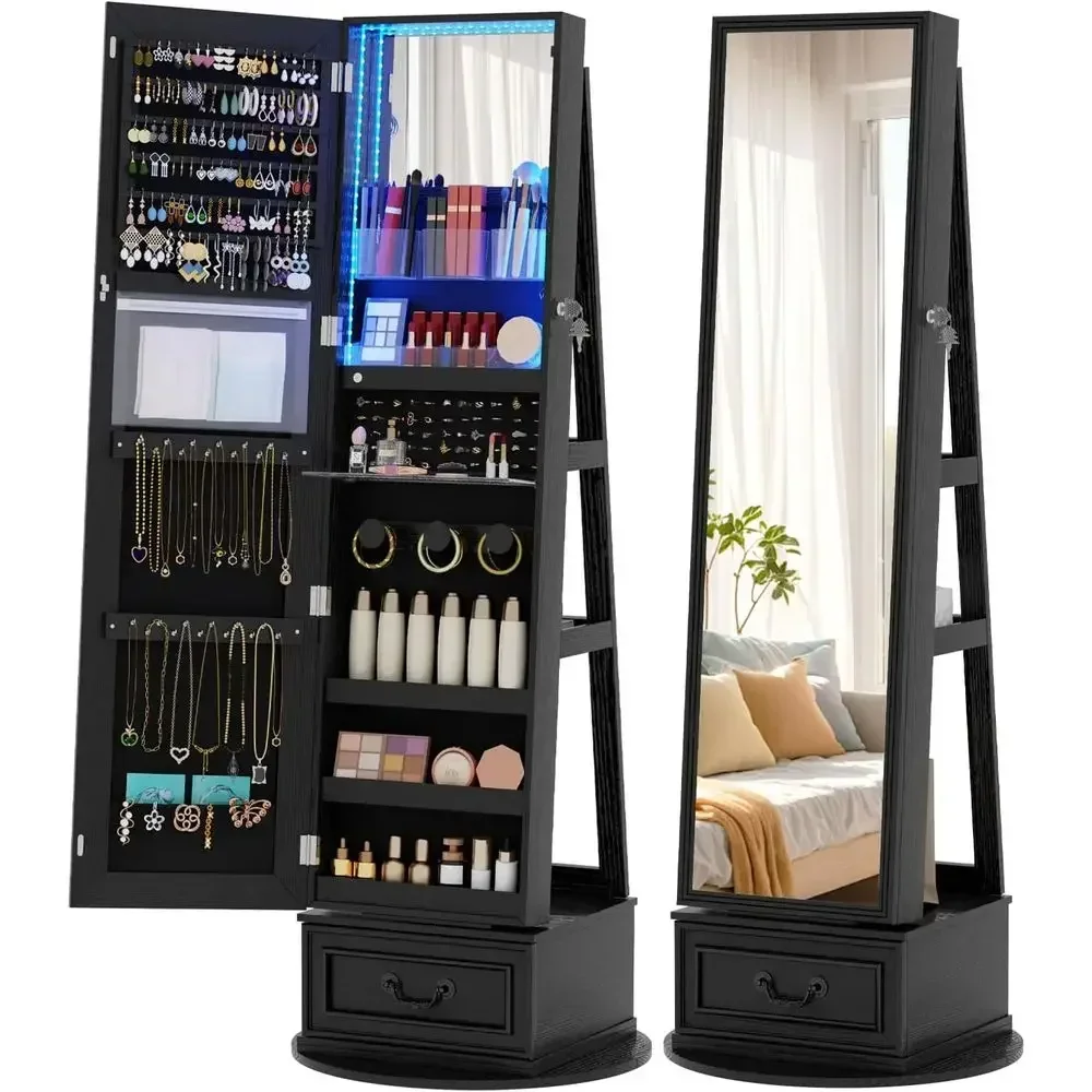 360 °   Drehbarer, abschließba – Full Length Mirror Jewelry Armoire Bewertung und Preis