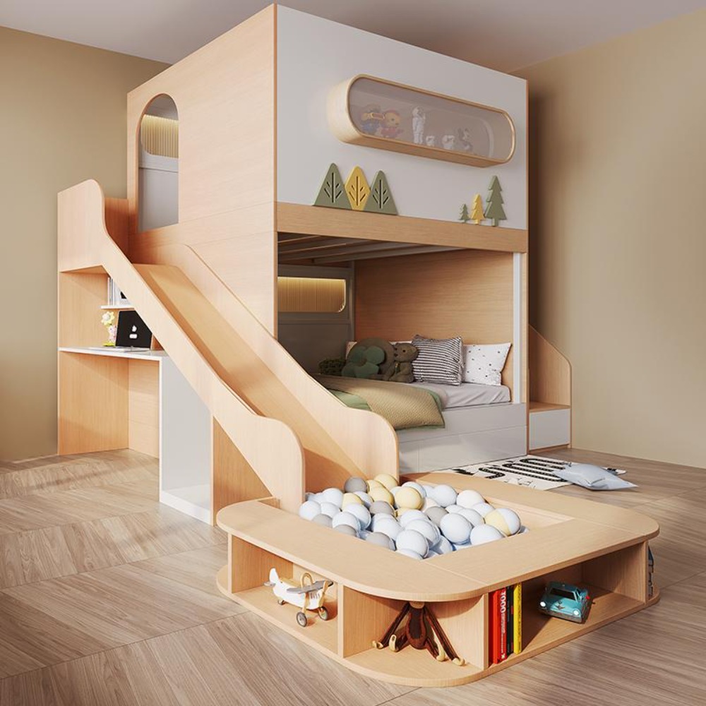 Raumkapsel-Baumhaus-Etagenbett – Bunk Bed With Stairs And Slide Bewertung und Preis