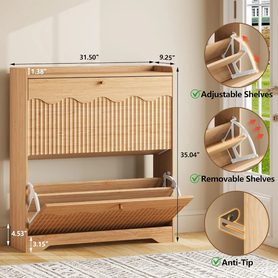 Schuhschrank mit modernen, gew – Shoe Rack Cabinet Narrow Entryway Bewertung und Preis