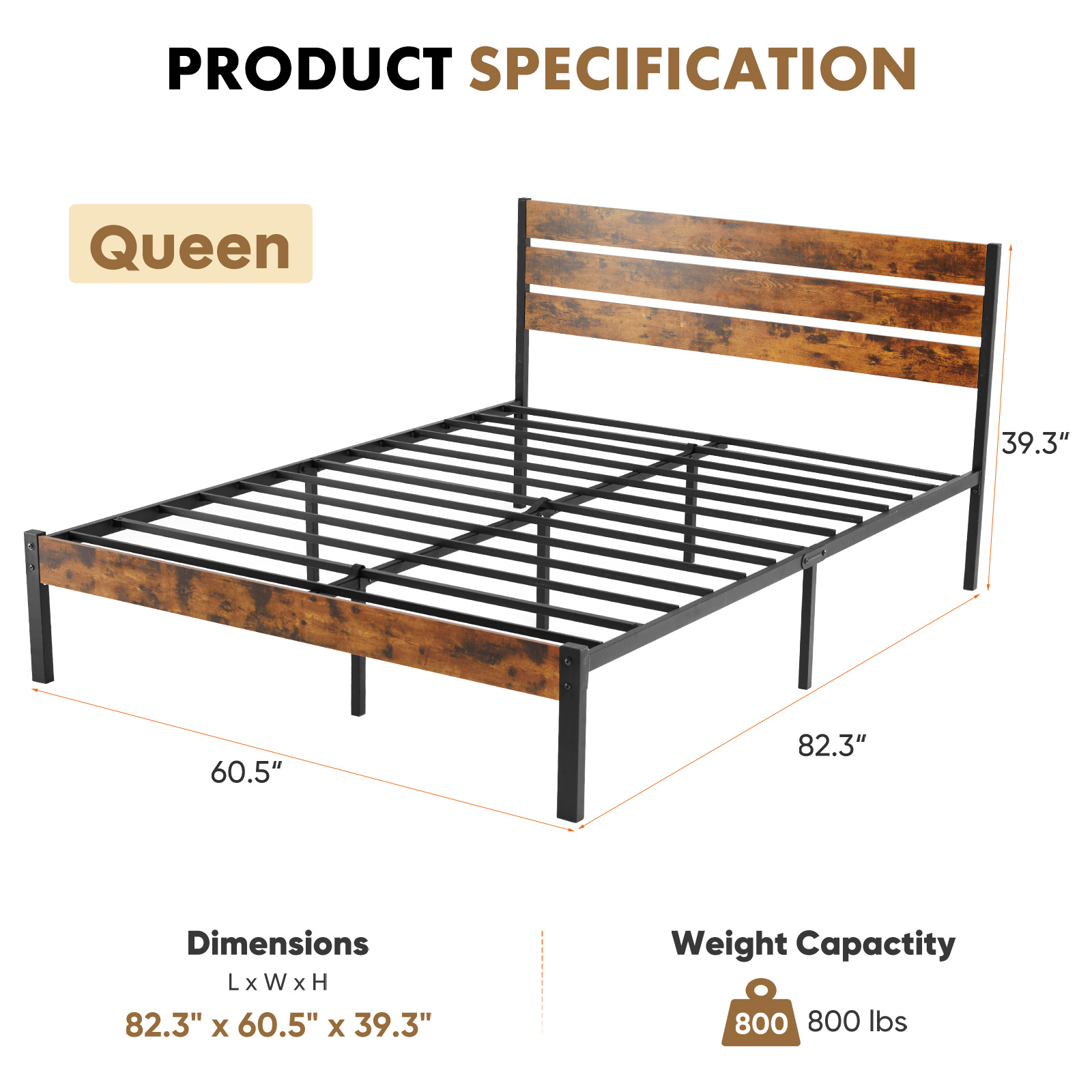 JHK Queen-Size-Metallplattform – Canopy Bed Frame Metal Queen Bewertung und Preis