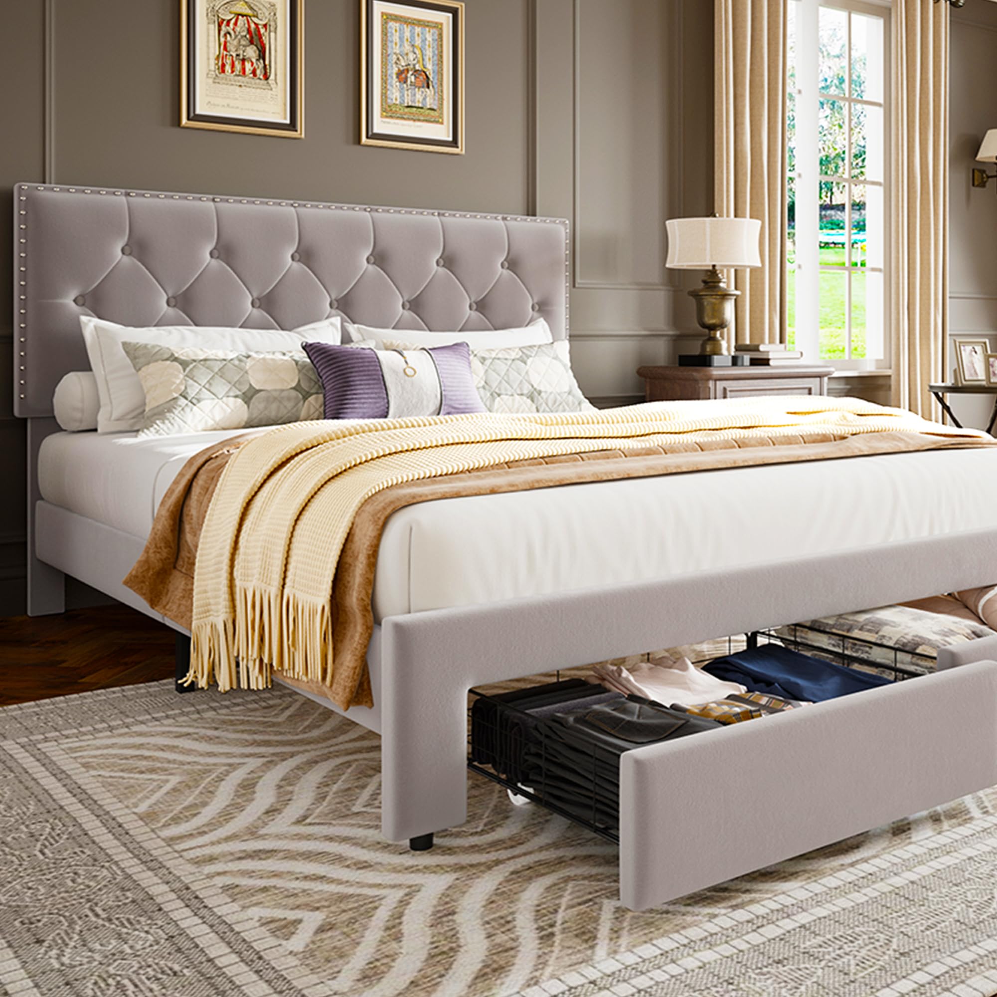 Bettgestell in Kingsize mit 2  – King Size Bed Frame With Storage Drawers Bewertung und Preis