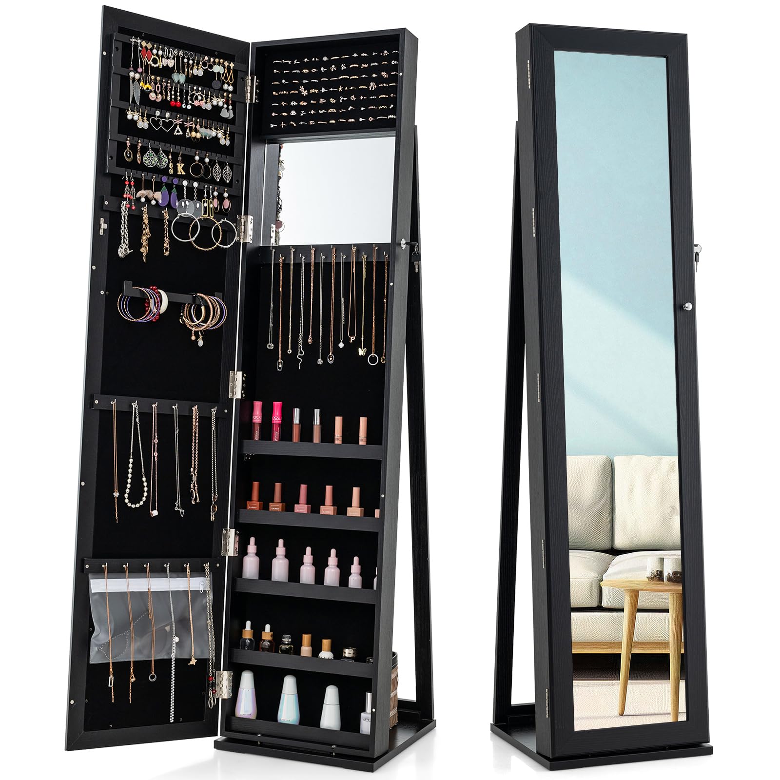Schmuckschrank mit 62 Zoll hoh – Full Length Mirror Jewelry Armoire Bewertung und Preis