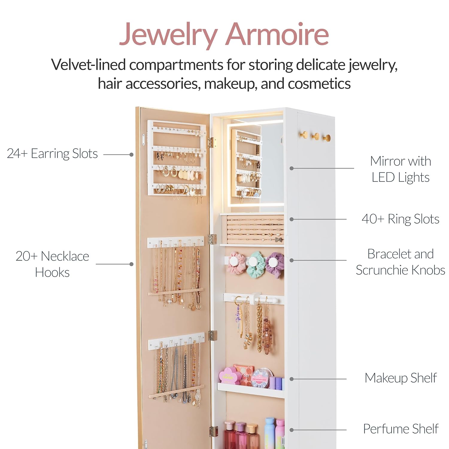 Drehbarer Spiegel mit Aufbewah – Full Length Mirror Jewelry Armoire Bewertung und Preis