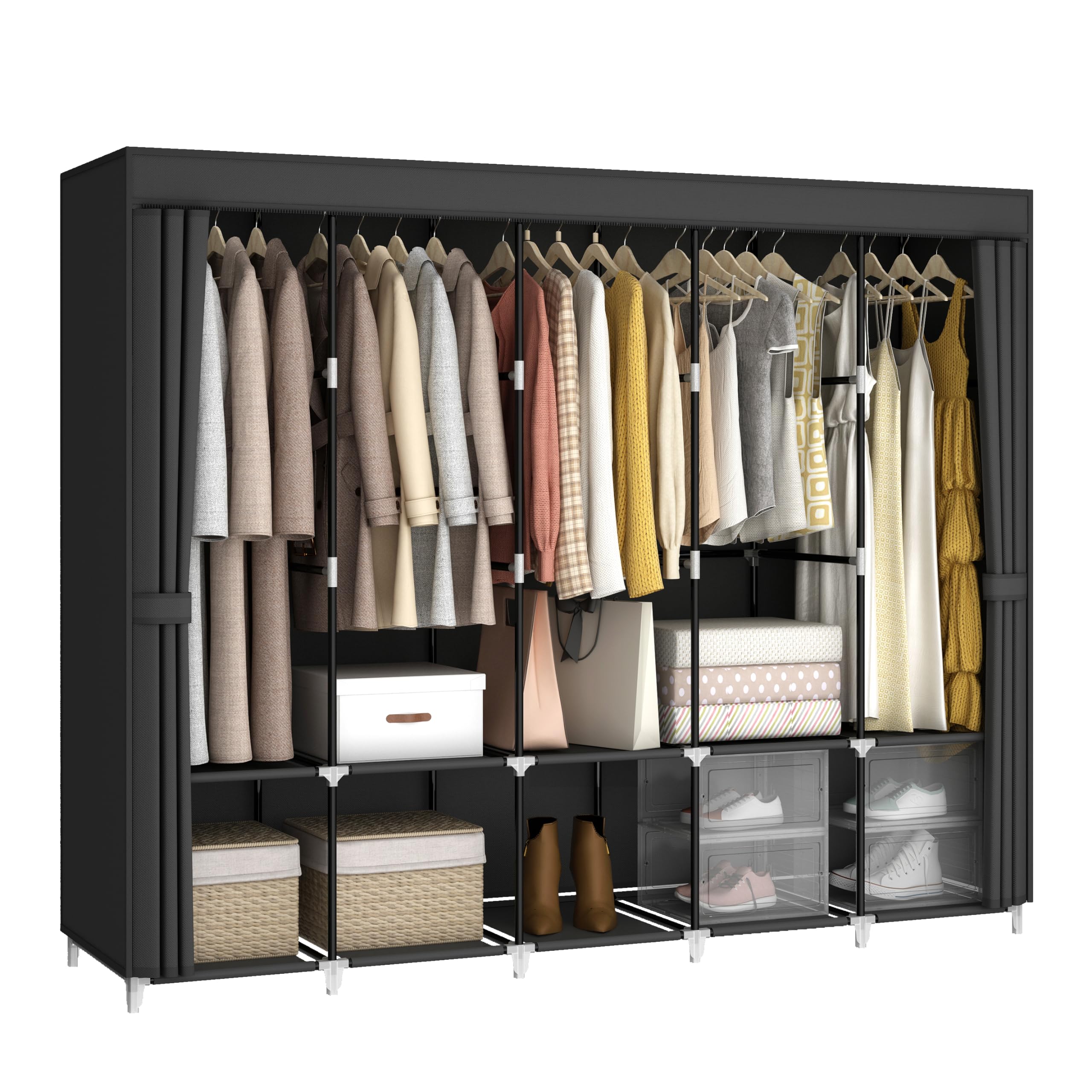 83 Zoll großer tragbarer Kleid – Wardrobe Closet Portable Fabric Cover Bewertung und Preis