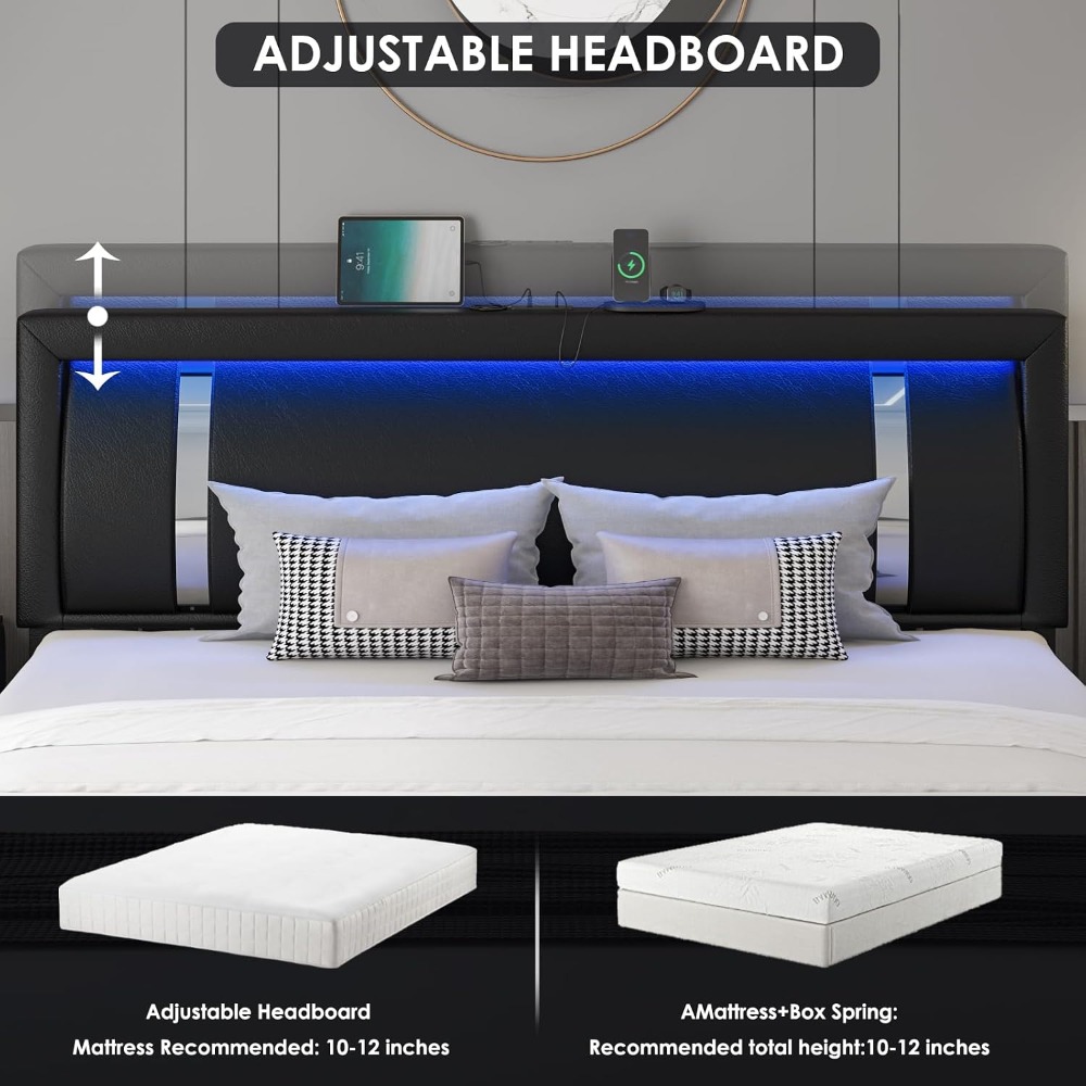 Modernes Queen-Size Polsterbet – Canopy Bed Frame Metal Queen Bewertung und Preis