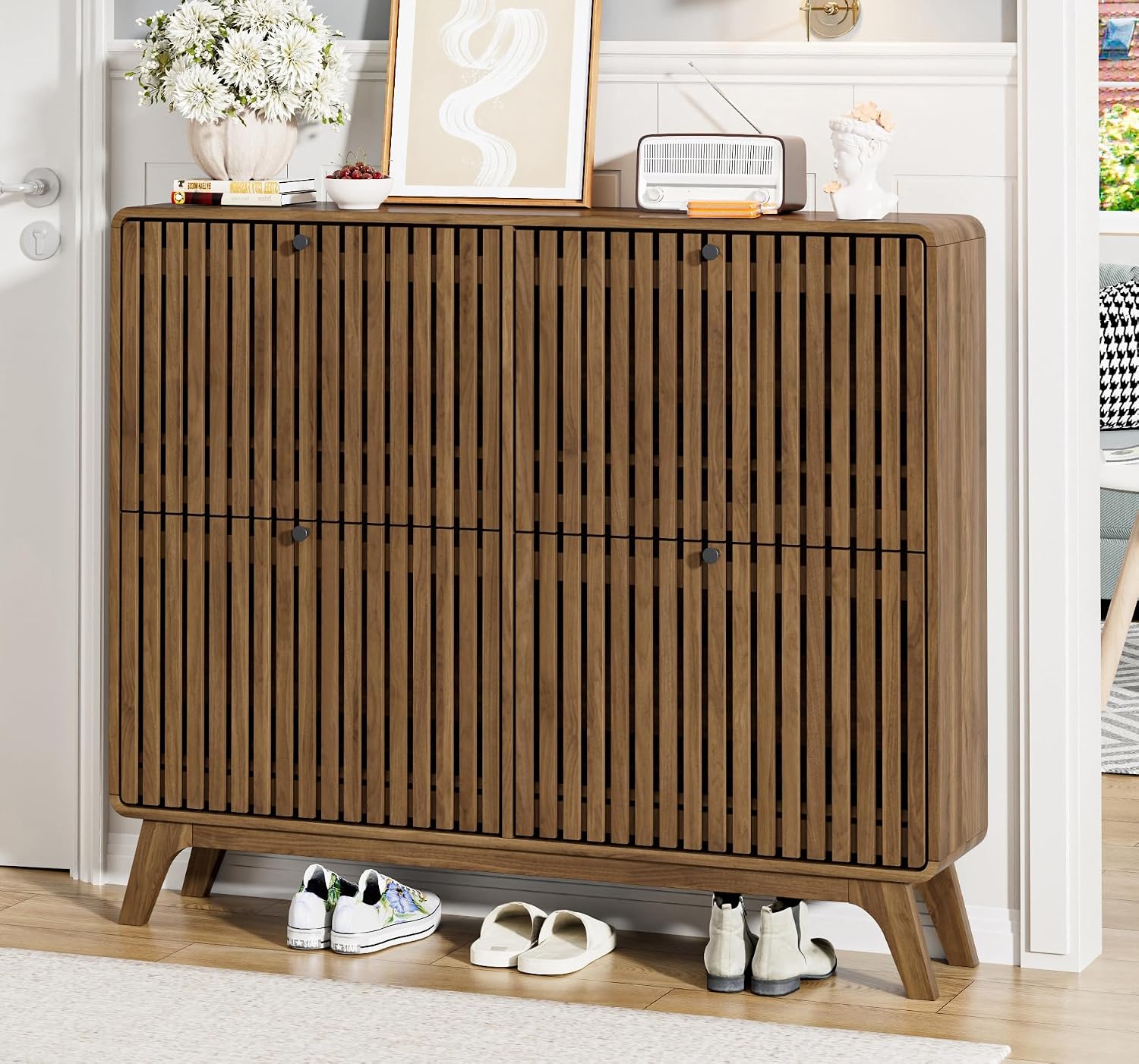 # Großer Bambus-Schuhschrank m – Shoe Rack Cabinet Narrow Entryway Bewertung und Preis