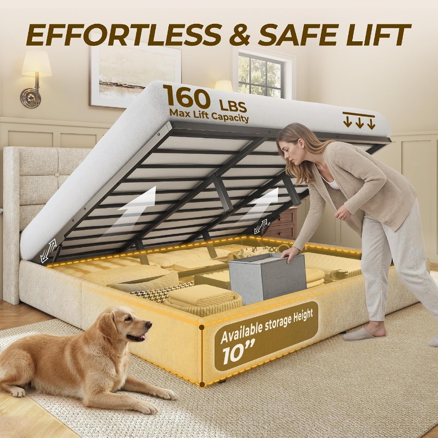 Bettgestell mit Aufbewahrungsf – Gas Lift Storage Bed Hydraulic Bewertung und Preis