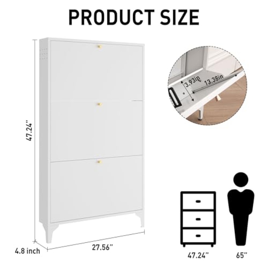 Freistehender Schuhschrank mit – Shoe Rack Cabinet Narrow Entryway Bewertung und Preis
